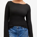 Madewell  Ribbed Long Sleeve Boatneck Top Photo 0