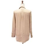 Garnet Hill 100% Silk Blouse Button Front Long Sleeve in Champagne Taupe Size 4 Photo 1