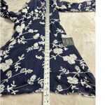 Lulus Mini Dress Women's Large Navy Blue White Embroidered Long Sleeve V-Neck Photo 9