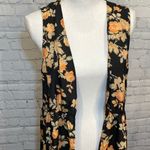 Jack by BB Dakota  Maxi Vest/Sleeveless Duster "Clementine" Black Floral-Medium Photo 2