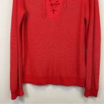 Ralph Lauren Lauren ‎ Lace Up Pullover Knit Long Sleeve Sweater Size Large Photo 5