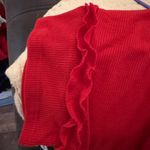 MNG NWOT Elegant Ribbed Red Jumpsuit with Ruffle Sleeves Size XS Photo 3