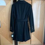 Guess  Wool Blend Black Coat Silver Hardware Belted Single Breasted Medium Photo 6