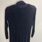 Flax Long Sleeve Mock Neck Maxi Dress Slinky Black Minimalist Capsule Medium Photo 6