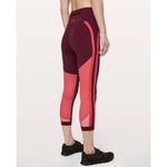 Lululemon  Zip The Line Crop *23 Deep Ruby / Poppy Coral - Size - 6 Photo 1