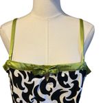 Robbie Bee Signature by Dress Black White Flames Satin Trim Y2K Party SZ 12 Photo 2