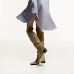 ZARA LOW HEEL SPLIT LEATHER HIGH SHAFT BOOTS Photo 6