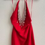Blanc Red Halter Mini Dress  Photo 0