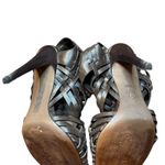 Tory Burch Shoes Womens Size 7.5M Brown Leather Woven High Heel Sandals Strappy Photo 10