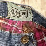 CE Schmidt Workwear Flannel Lined Womens Sz 14 X 34 Denim Blue Jeans Pink Check Photo 8