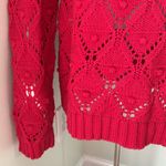 Tommy Hilfiger  Red/Dark Rose Open Knit Crew Neck Sweater - Size Large Photo 2