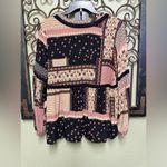 Gibson Latimer vneck long sleeve patchwork blouse Photo 1