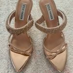 Steve Madden Rose Gold Crystal Strap Slide Heel Sandals Photo 3