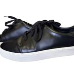 Vince Bale Lace-Up Sneakers, Black Leather, Size 9 Photo 0