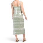 CAROLINE CONSTAS NWT Mint Green Ombre Sequin V Photo 2