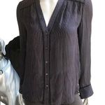 Vince  Silk Button Down Black White Red Long Sleeve Shirt Women's Size S Photo 0