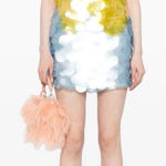 Cynthia Rowley  Daylight Disco Sequin Mini Dress Pink Yellow Blue Size 8 Photo 0