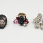 Lot of 3 Large Statement Elastic Cocktail Rings Photo 0