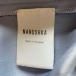 Nanushka Siwa Dress Wrap Long Sleeve Satin Light Blue Size Medium Photo 13