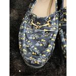 CAbi  Size 8.5 Blue Suede Mix Floral Print Slid In Flats Loafer Style Women's Photo 4