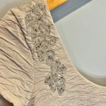 Free People Bringing Sexy Back Champagne Textured Beaded Mini Dress - size Small Photo 4