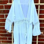Blue Island  White swim cover up bell sleeves & Lace M Photo 0