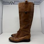 Sam Edelman  Perron Cap Toe Leather Riding Boots Women's 6.5M Brown Brogue Zip Photo 8