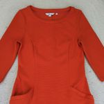 Boden UK 8 US 4P Orange Knit‎ Dress 3/4 Sleeve Career Casual Pockets Photo 2
