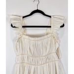 Free People  Womens Top Beige Claude Corset Blouse Peplum Cottagecore Boho Medium Photo 6