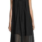 Shoshanna NEW Midnight Black Floral Lace Sleeveless Lined Sheer Midi Dress 8 Photo 0