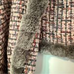 La Fiorentina Tweed Wrap With Rex Rabbit Trim New Pink Photo 3