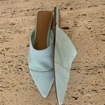 Who What Wear NWOB  baby blue genuine suede leather mules Photo 5