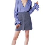 C/MEO COLLECTIVE  Blue V-neck Blouse Size Medium Photo 0