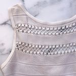 Herve Leger Rea crochet-trim cage stitch bandage dress in alabaster size S small Photo 7