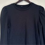 Generation Love  Tara Embellished Puff-Sleeve Sweatshirt in Black Photo 2