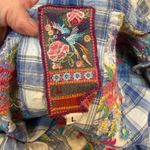 Johnny Was  Plaid Blue Floral Button Down Tunic Dress Boho EUC Large Photo 5