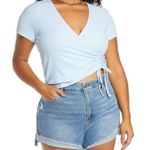 BP NWT by Nordstrom Flirty Tie Mini Thermal Crop Top - Size: Large Photo 0