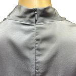 Rachel Roy Cowl Neck Grey Satin Sleeveless Zip Back Flowy Cami Blouse Womens L Gray Size L Photo 6