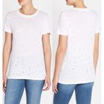 IRO Paris Clay 100% Linen Short Sleeve Distressed Tee White Women's Size S Photo 0