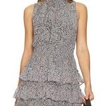 1. State Women's Black & White Leopard Print Mock Neck Tiered Mini Dress Size S Photo 0