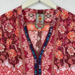 Johnny Was  XL Bohemian Floral Print V Neck Kimono Tunic Top Shirt Photo 3