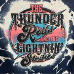 Source Unknown Women’s Garth Brooks Thunder‎ Rolls Bleach Dyed Short Sleeve Tshirt Blue Size XL Photo 1