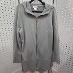 Talbots  Grey Full Zip Hoodie Long Sleeve Casual Comfort XL Cotton Modal Blend Photo 1