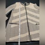 Nic+Zoe  Black and Cream Printed Faux Leather Trim Zip Front Dress Size Medium Photo 14