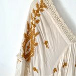 Free People  Lavender Fields Embroidered Trapeze Dress size medium Cream Photo 8