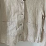 Woolrich Vintage  Linen Collared Button Up Chore Jacket in Beige Photo 3