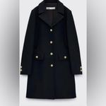 ZARA NWT Manteco (Italian Wool) Navy Blue Coat Photo 1