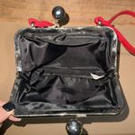 Mini Cherry Print Black & Red Women's small tote red strap big silver pin up Photo 6