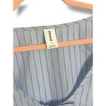 Abound NWT Blue Stripe  Lace-Up Puff Sleeve Top – Size L Photo 6