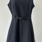 Susana Monaco Navy Wool Blend A Line Lattice Hem Dress by , Sz 4 (b48) Photo 0
